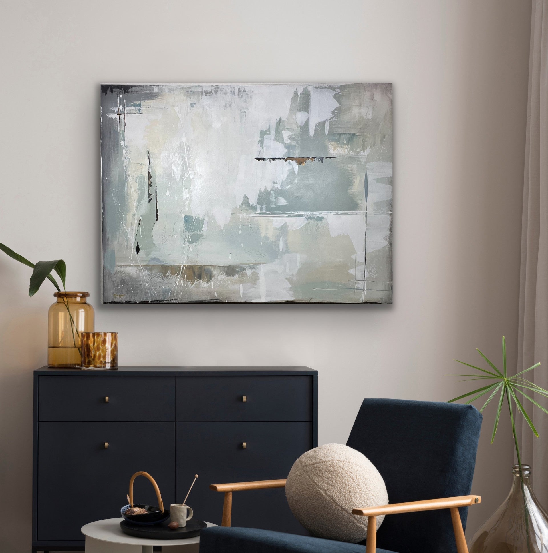 "Sea Glass Sky" Large Abstract Original Art