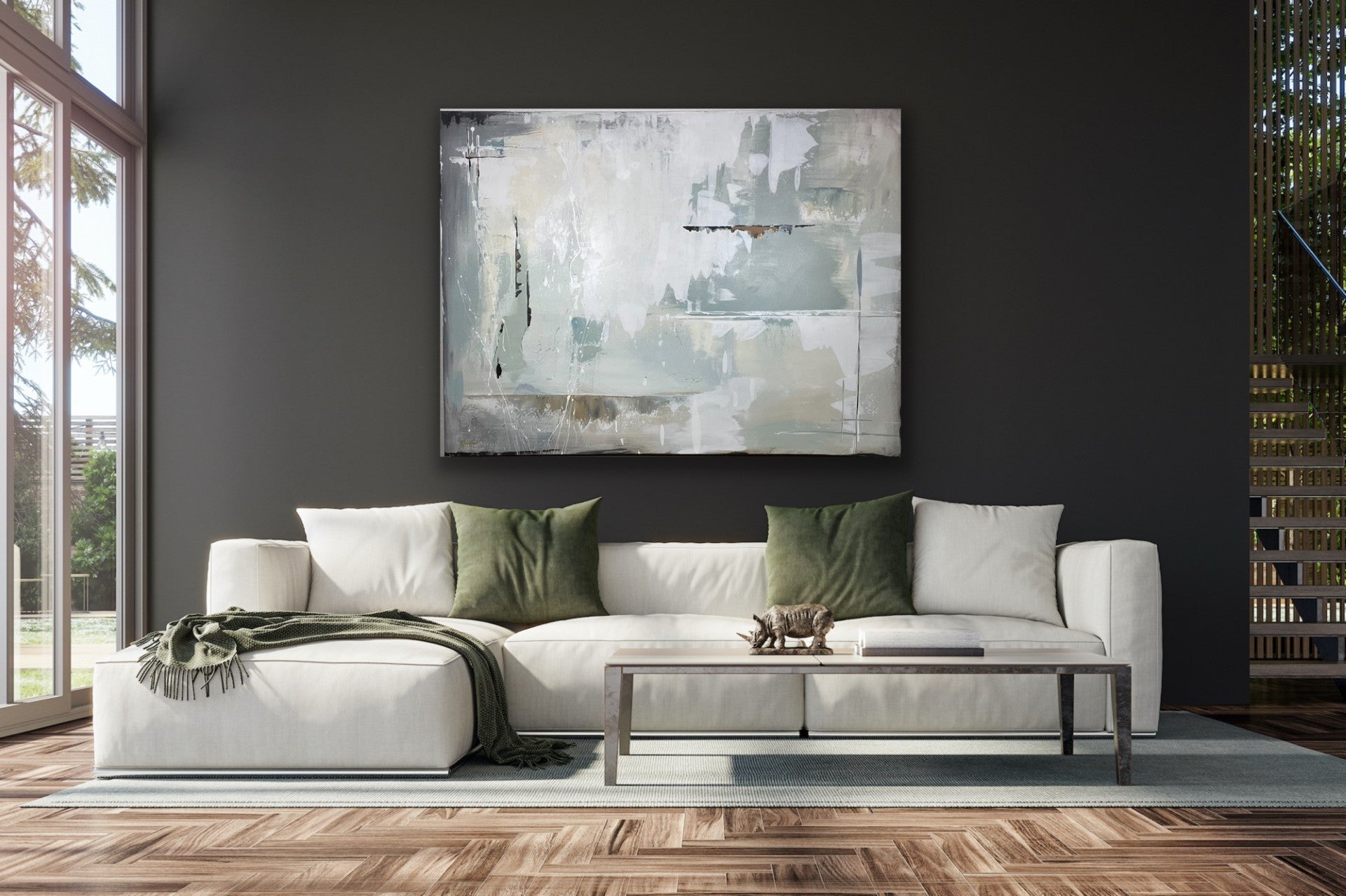 "Sea Glass Sky" Large Abstract Original Art