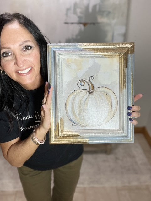 Fancee's Signature Collection: Pumpkin Blue Frame - 13.5" x 11.5"