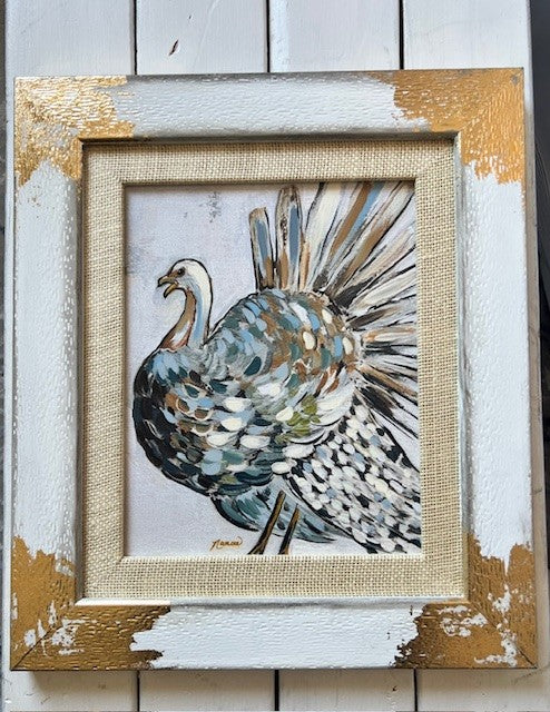 Fancee's Signature Collection: Turkey in White frame - 14.75" x 12.75"