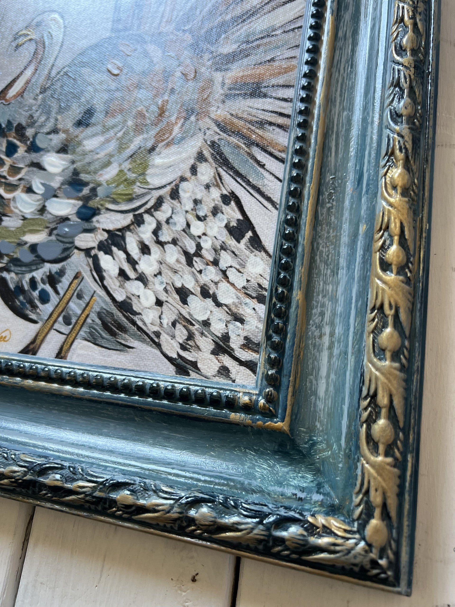 Fancee's Signature Collection: Turkey in Smokey Blue Frame - 14" x 12"
