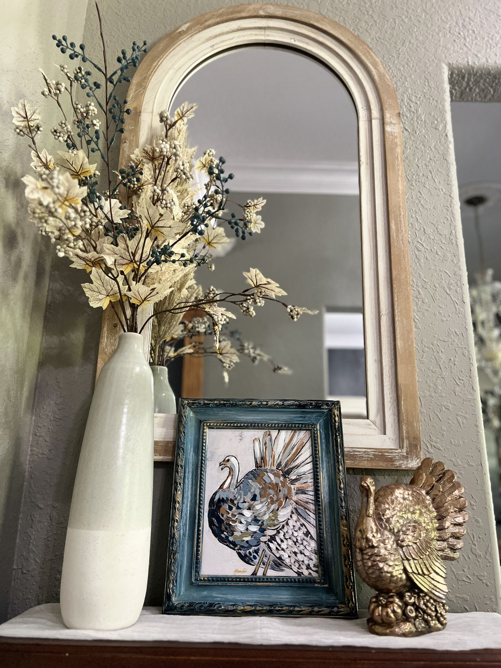 Fancee's Signature Collection: Turkey in Smokey Blue Frame - 14" x 12"
