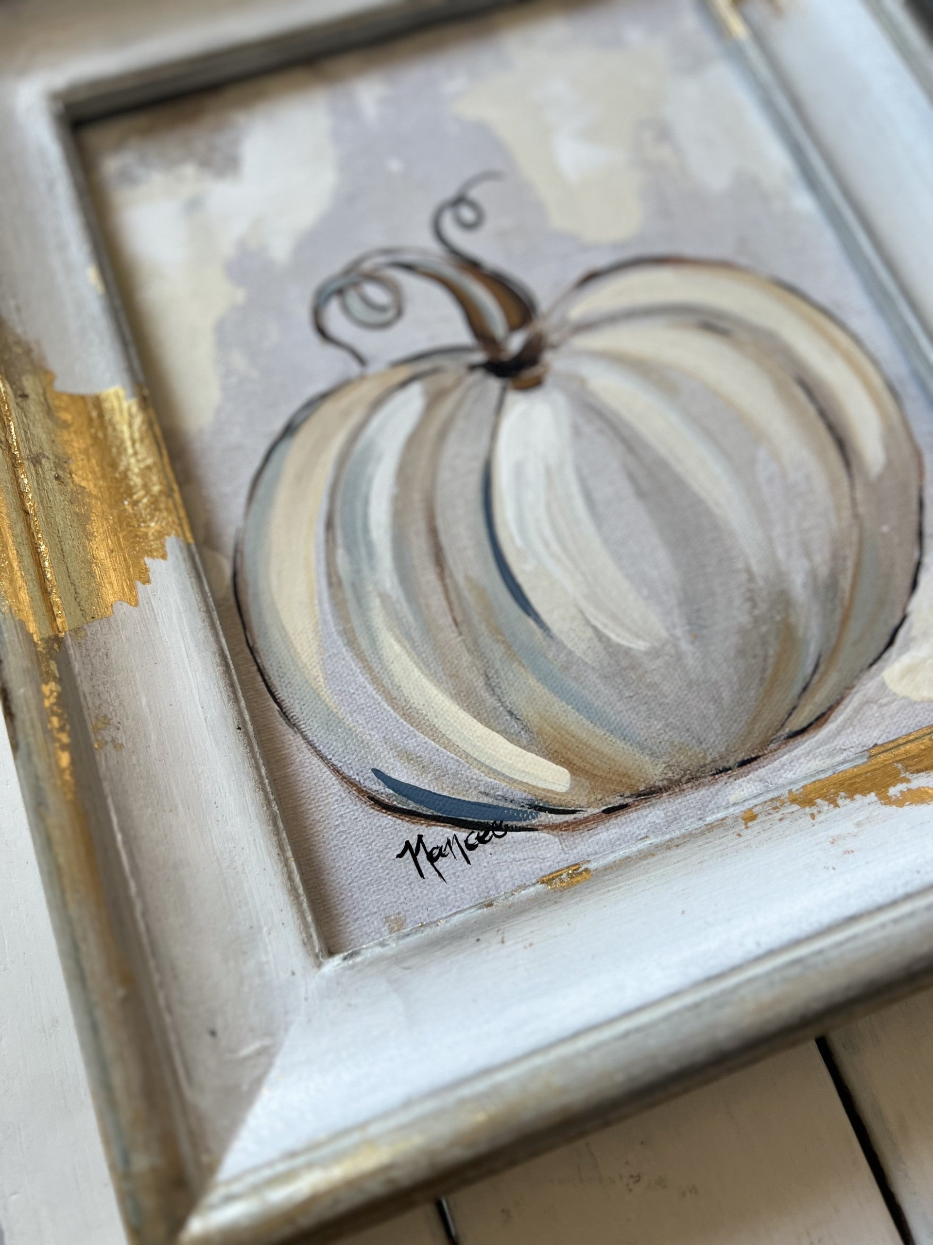 Fancee's Signature Collection: Pumpkin White Frame - 13" x 11"