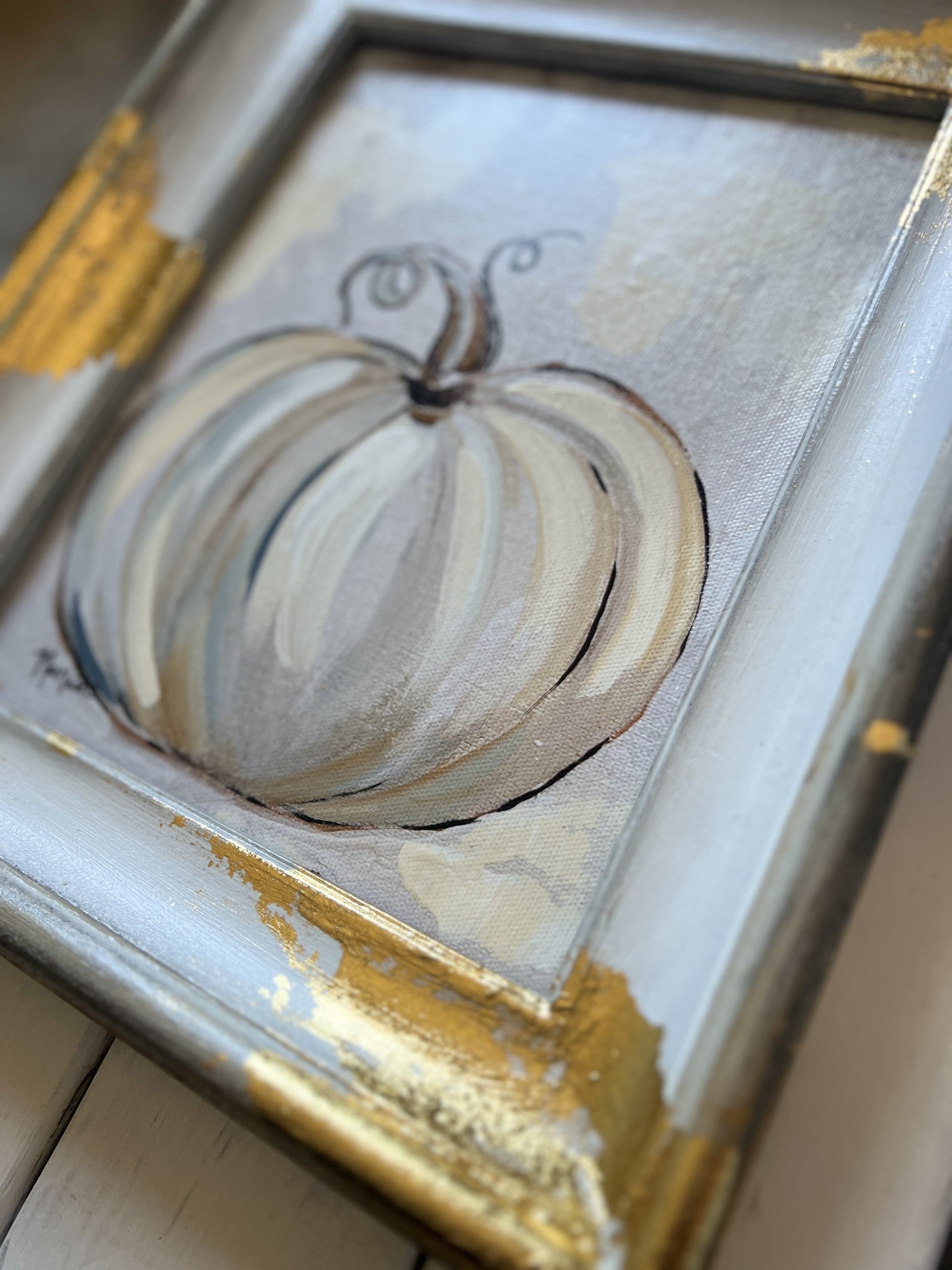 Fancee's Signature Collection: Pumpkin White Frame - 13" x 11"