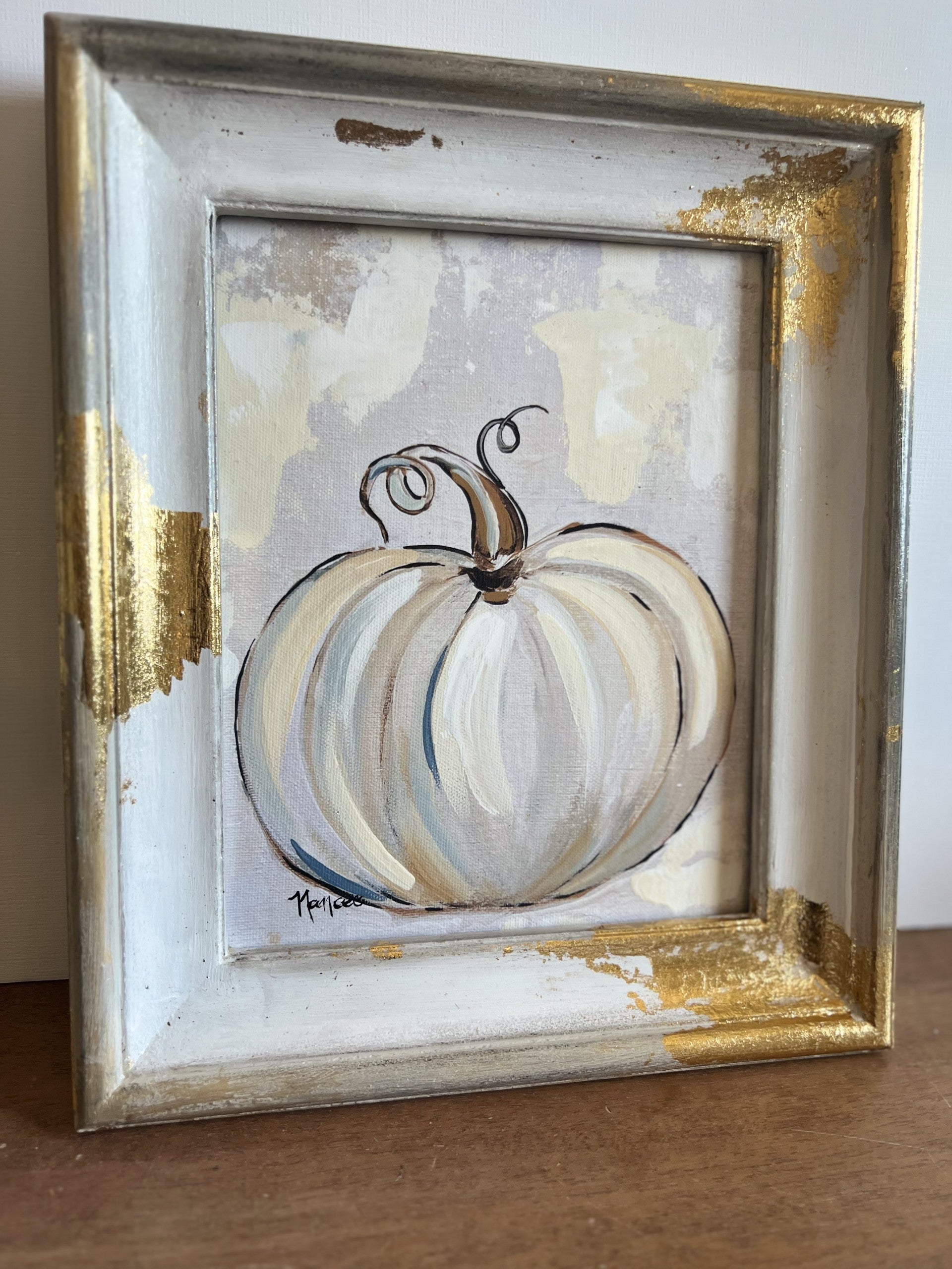 Fancee's Signature Collection: Pumpkin White Frame - 13" x 11"