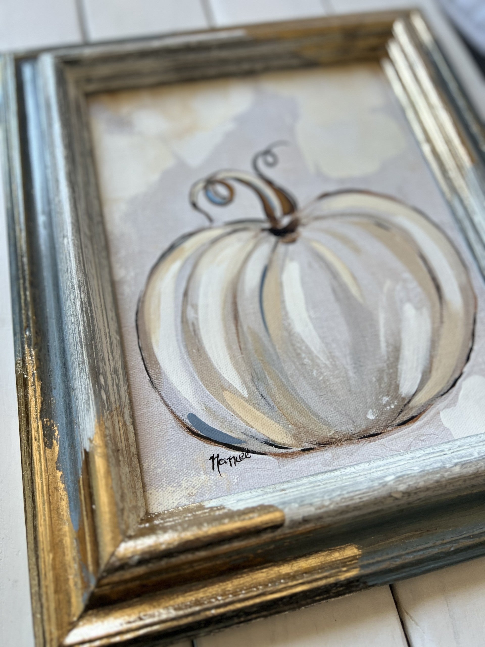 Fancee's Signature Collection: Pumpkin Blue Frame - 13.5" x 11.5"