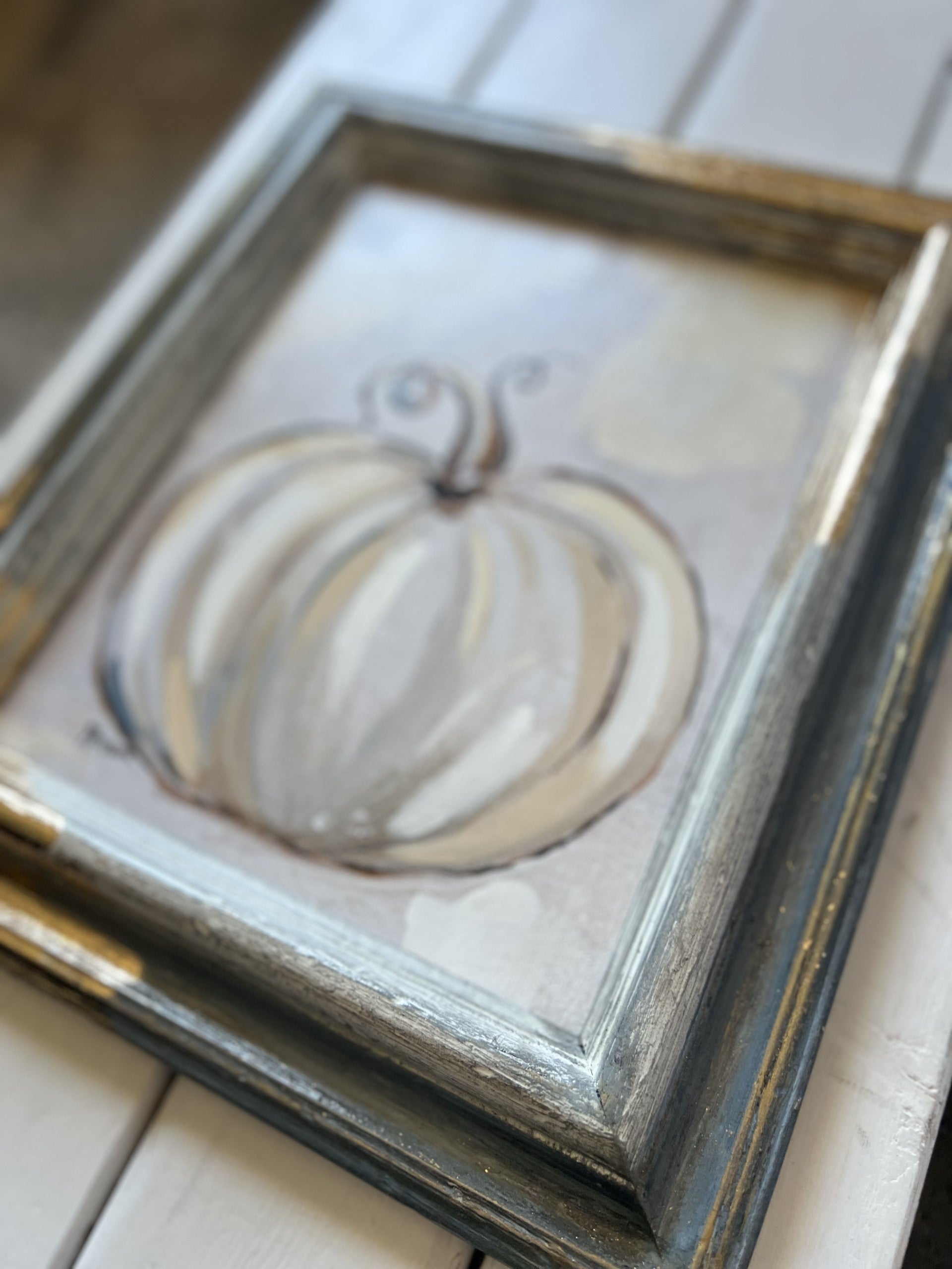 Fancee's Signature Collection: Pumpkin Blue Frame - 13.5" x 11.5"