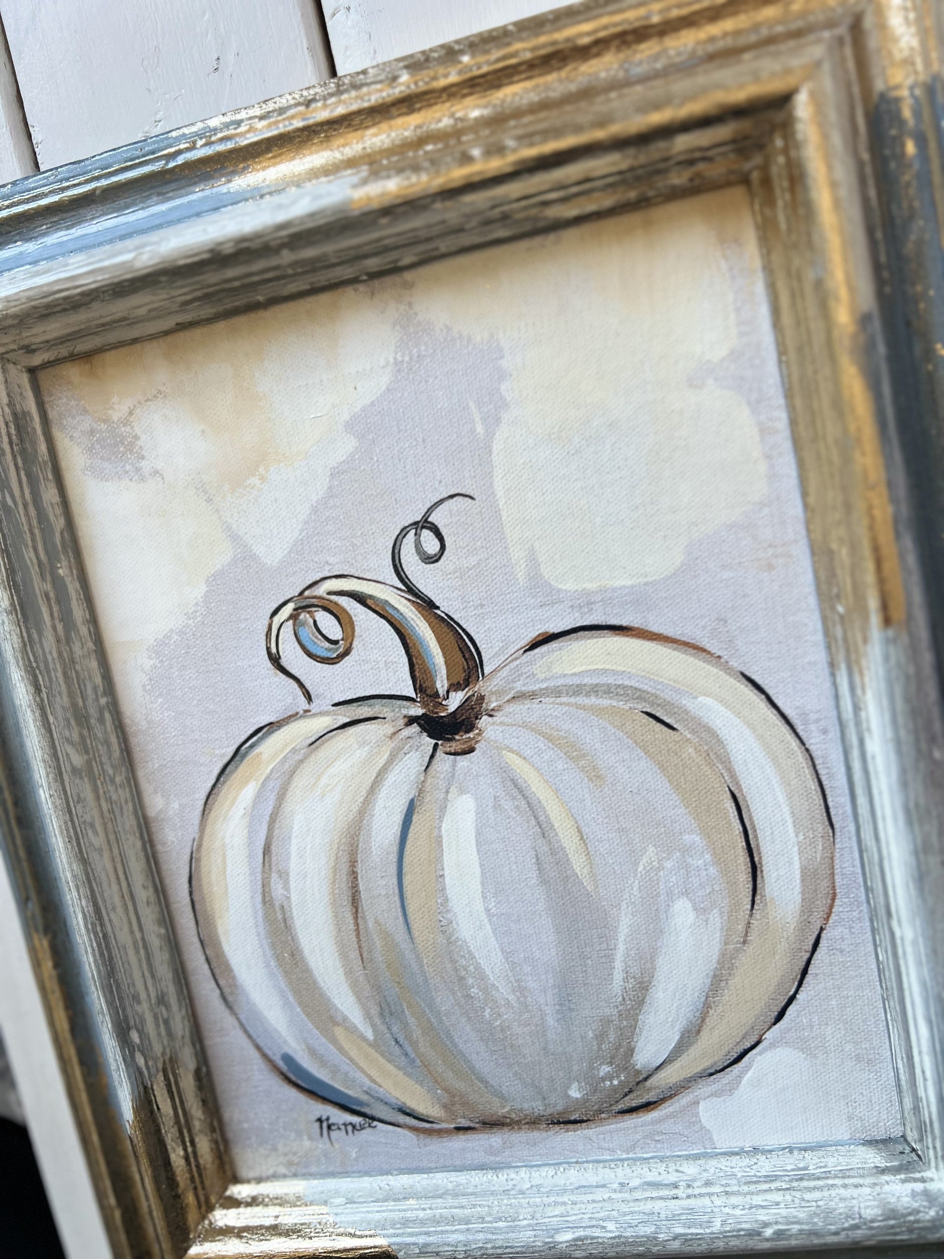 Fancee's Signature Collection: Pumpkin Blue Frame - 13.5" x 11.5"