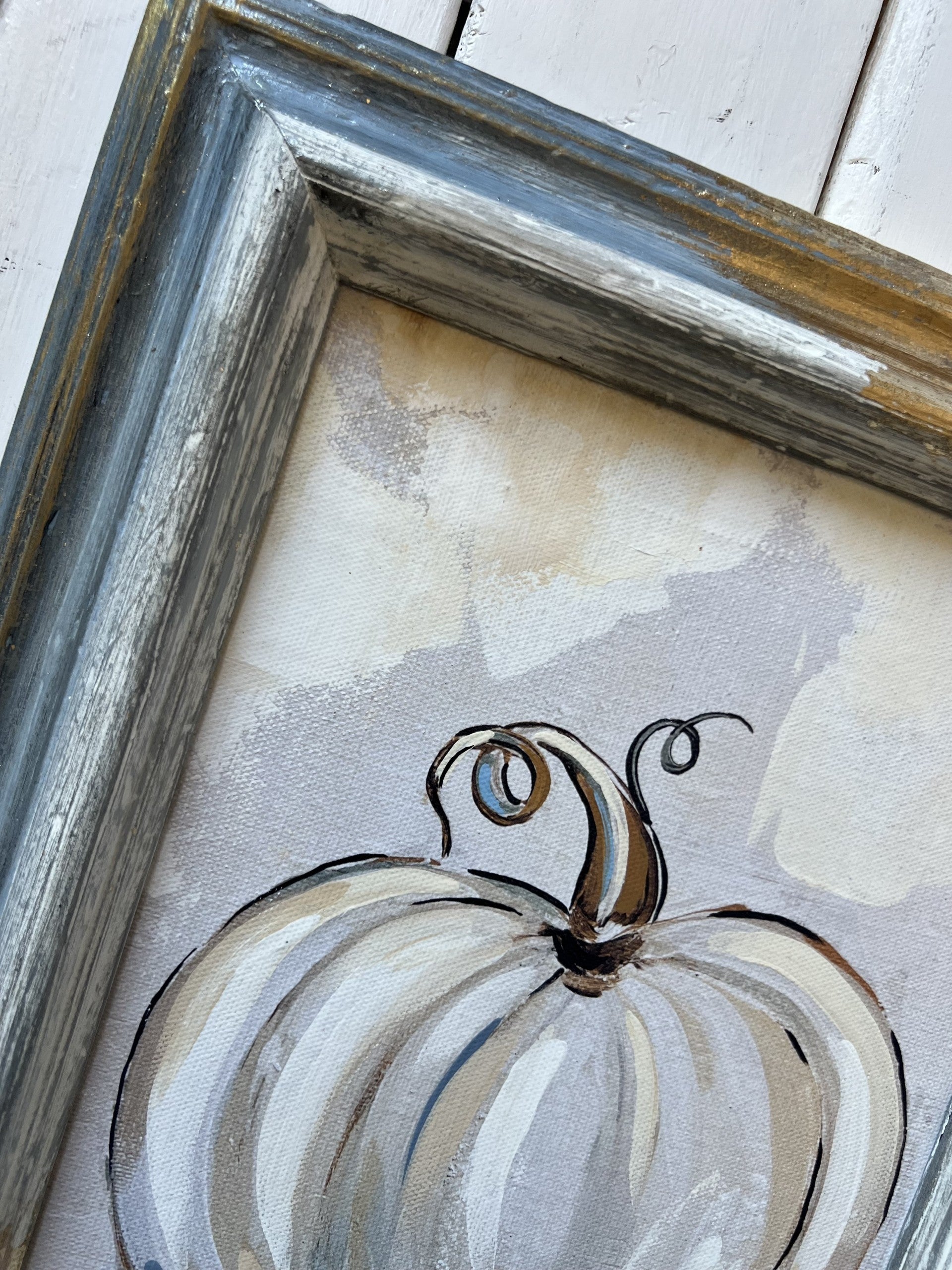 Fancee's Signature Collection: Pumpkin Blue Frame - 13.5" x 11.5"