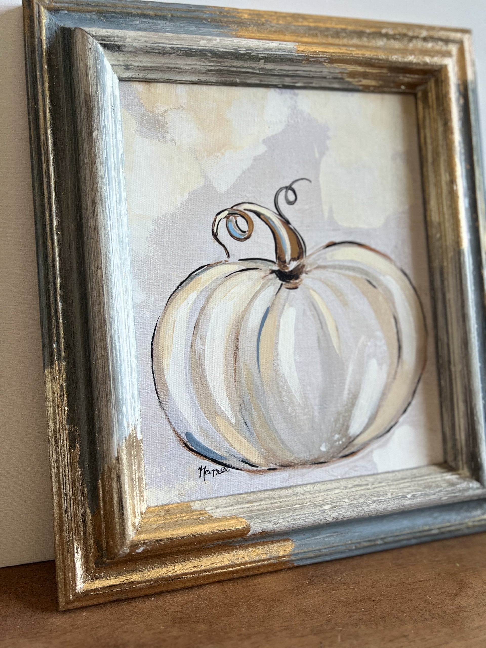 Fancee's Signature Collection: Pumpkin Blue Frame - 13.5" x 11.5"