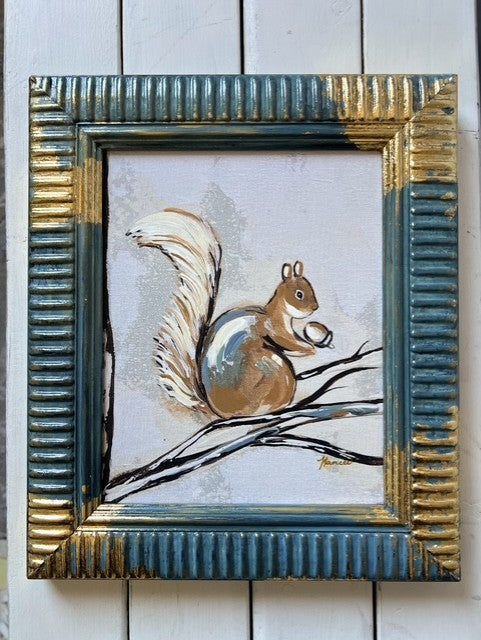Fancee's Signature Collection: Squirrel Blue Frame - 13.5" x 11.5"