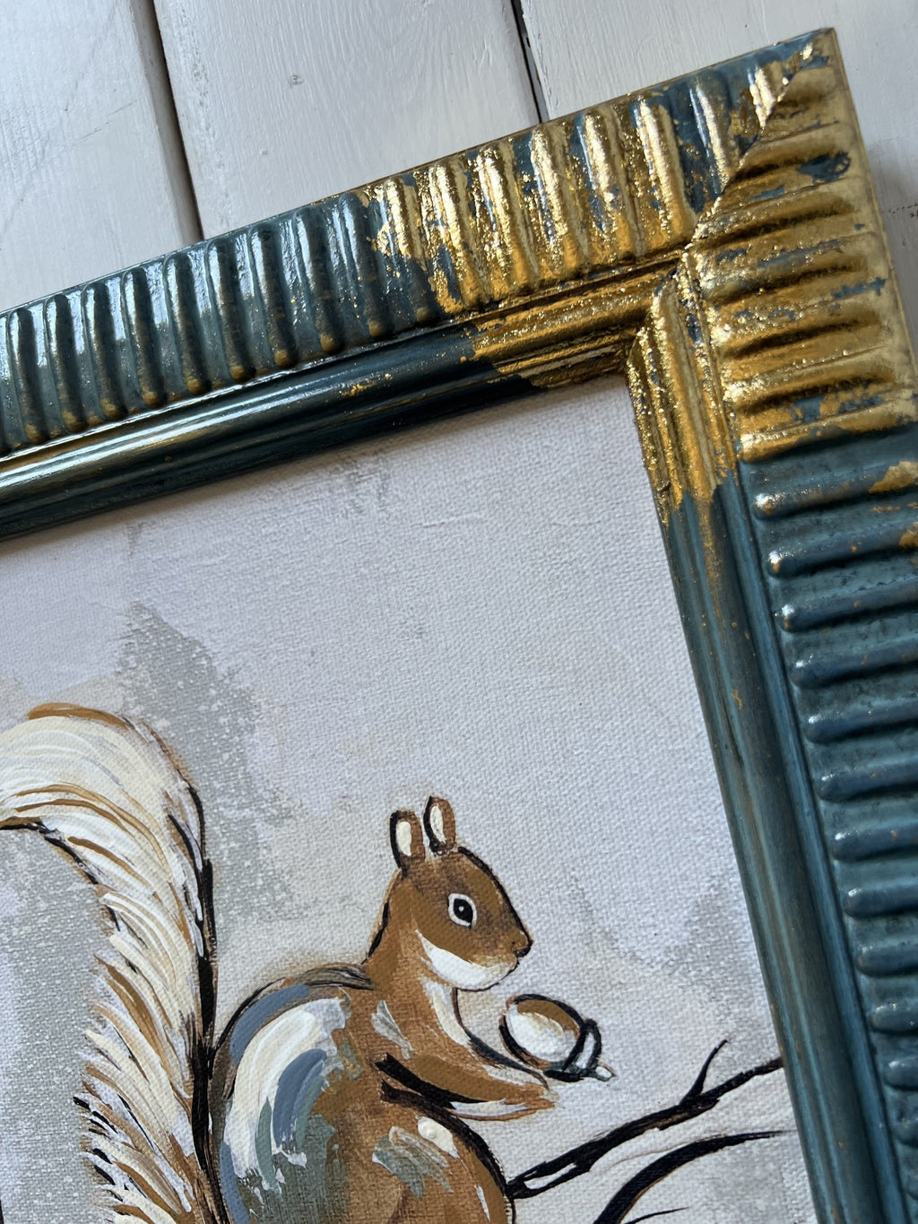 Fancee's Signature Collection: Squirrel Blue Frame - 13.5" x 11.5"