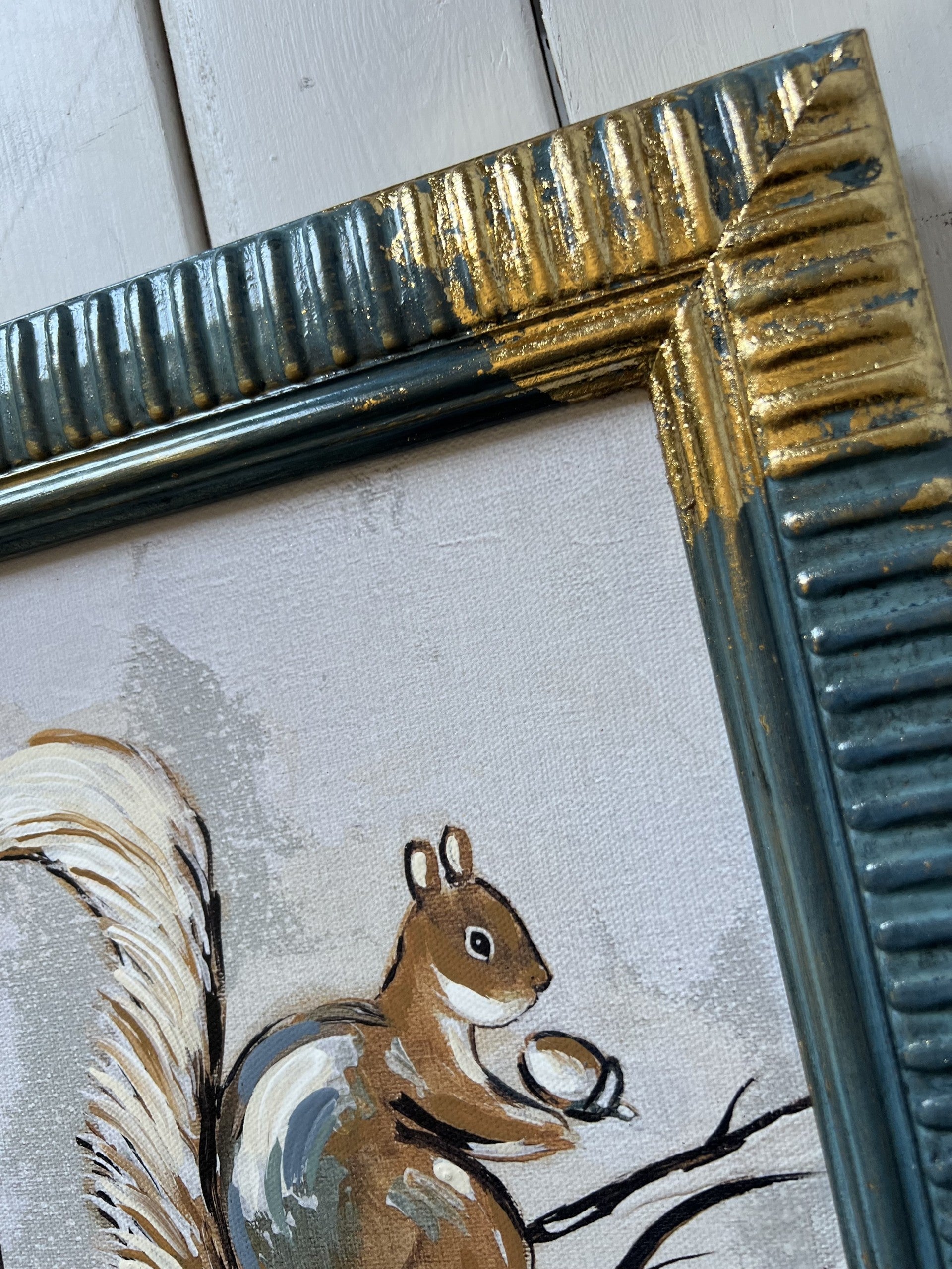 Fancee's Signature Collection: Squirrel Blue Frame - 13.5" x 11.5"