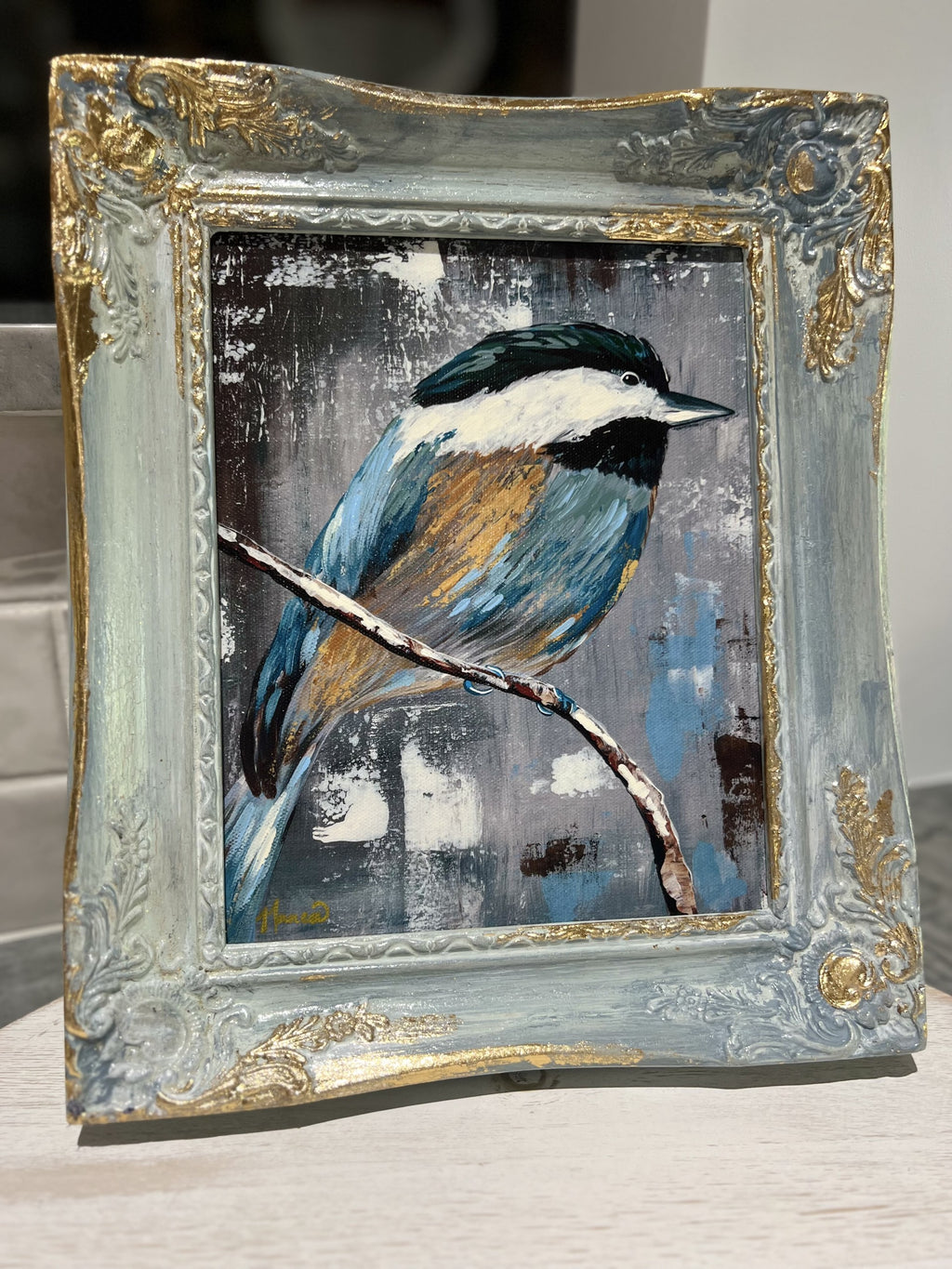 Fancee Frame!: "Perched - 2"  11.5" x 13.5"