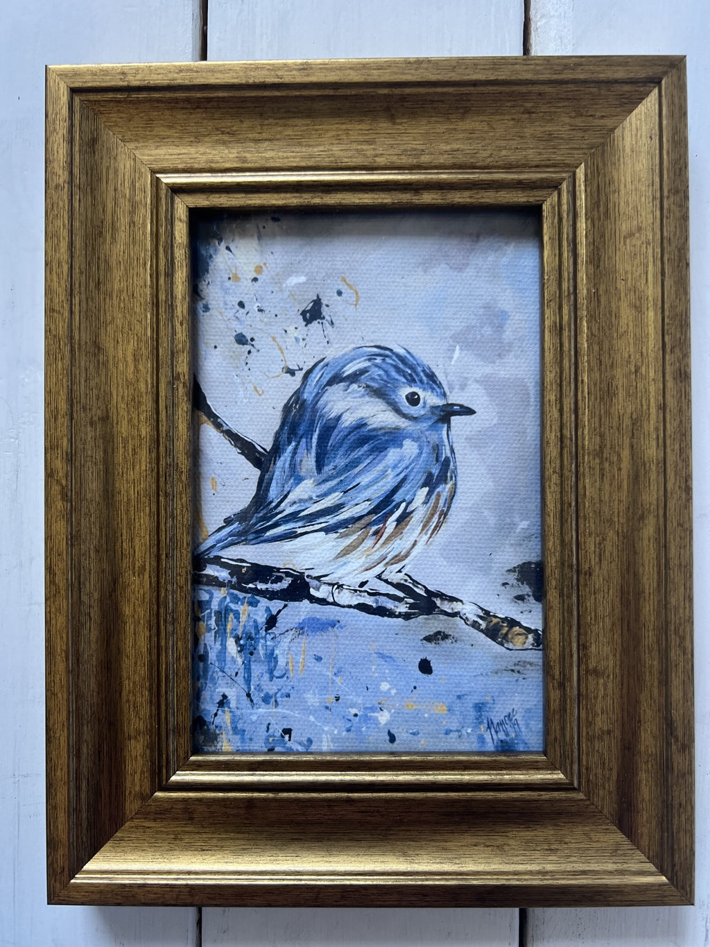 Mini-Me Framed Art: "Little Blue" 4" x 6"