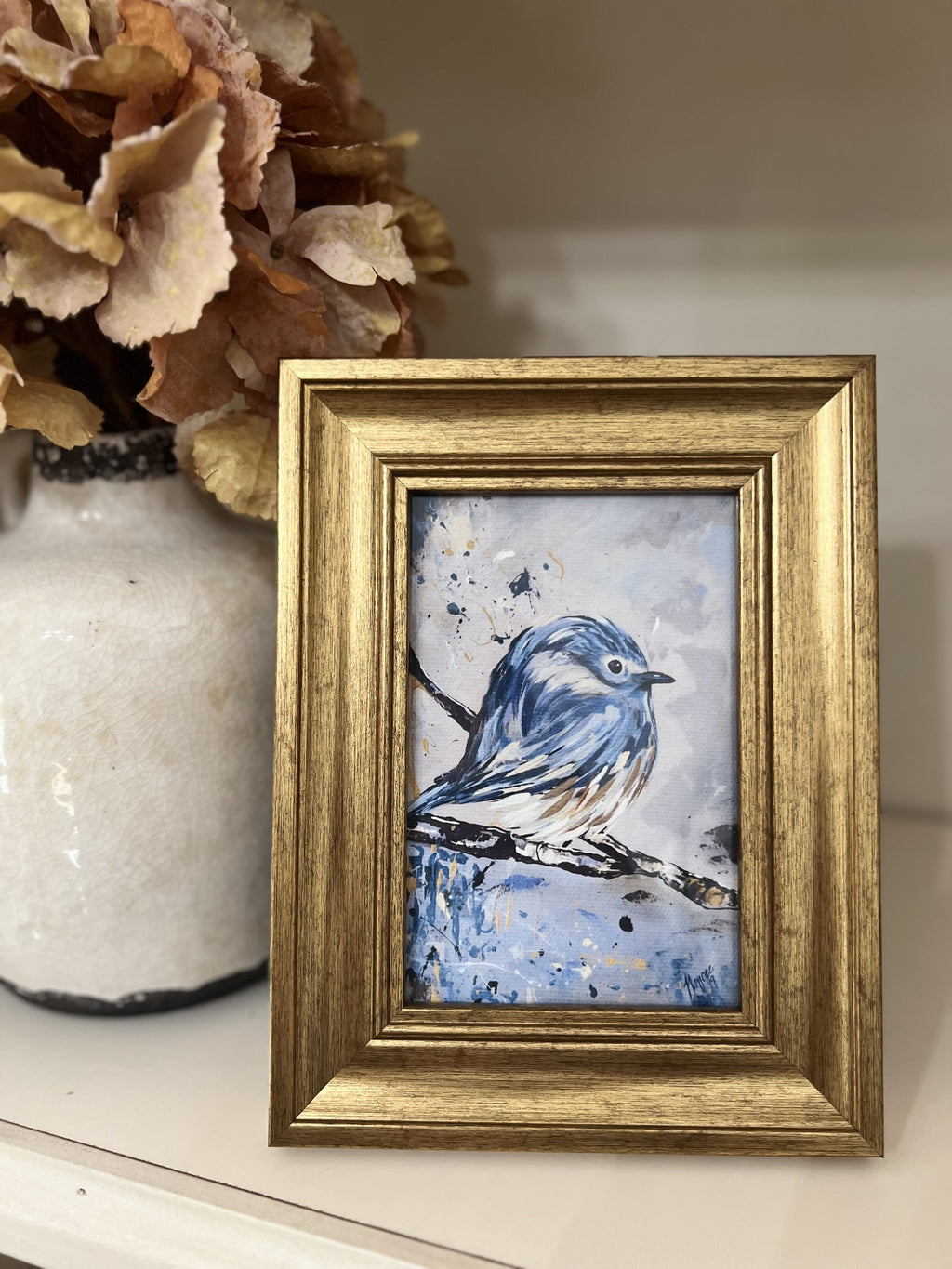Mini-Me Framed Art: "Little Blue" 4" x 6"