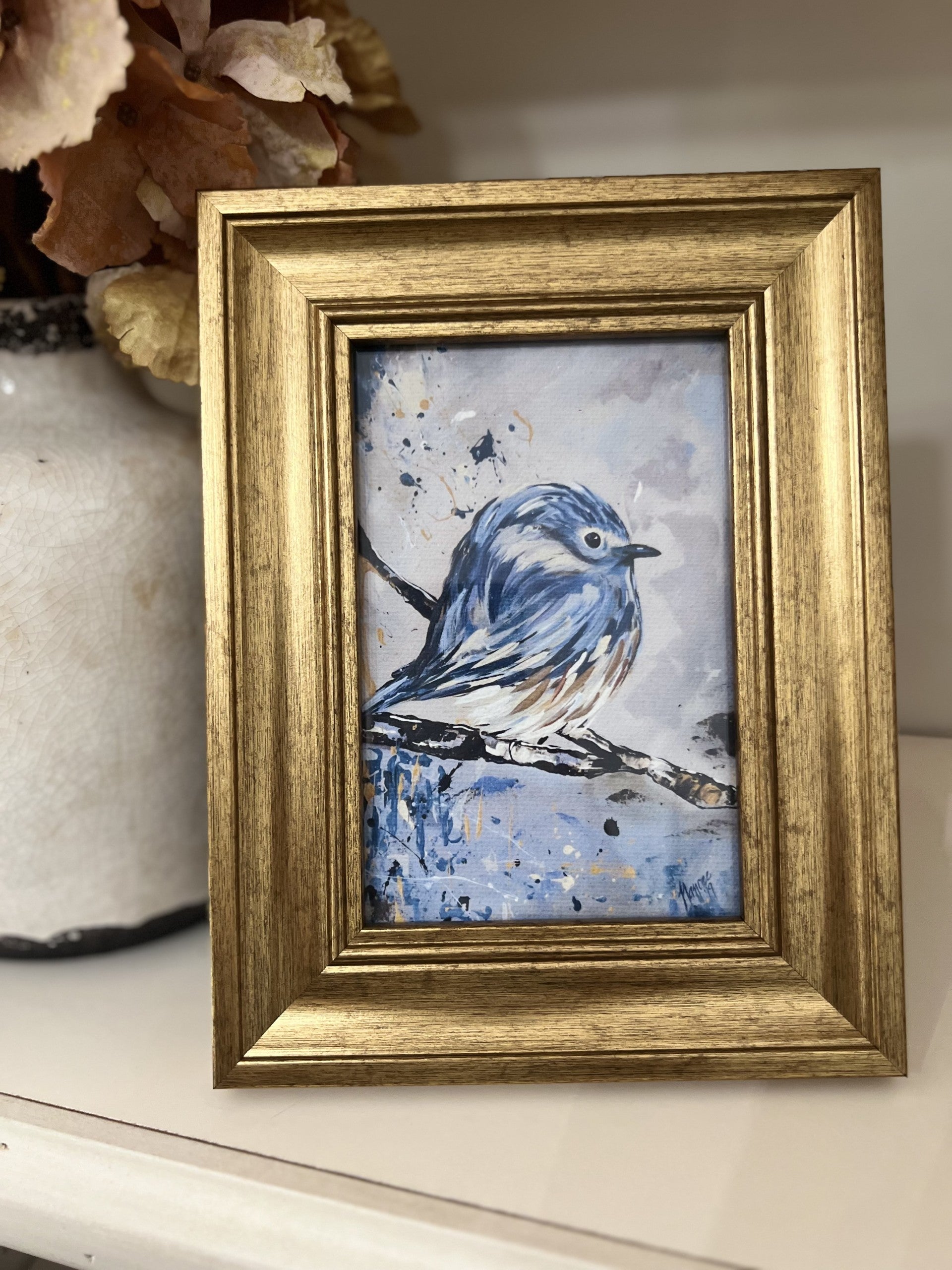 Mini-Me Framed Art: "Little Blue" 4" x 6"