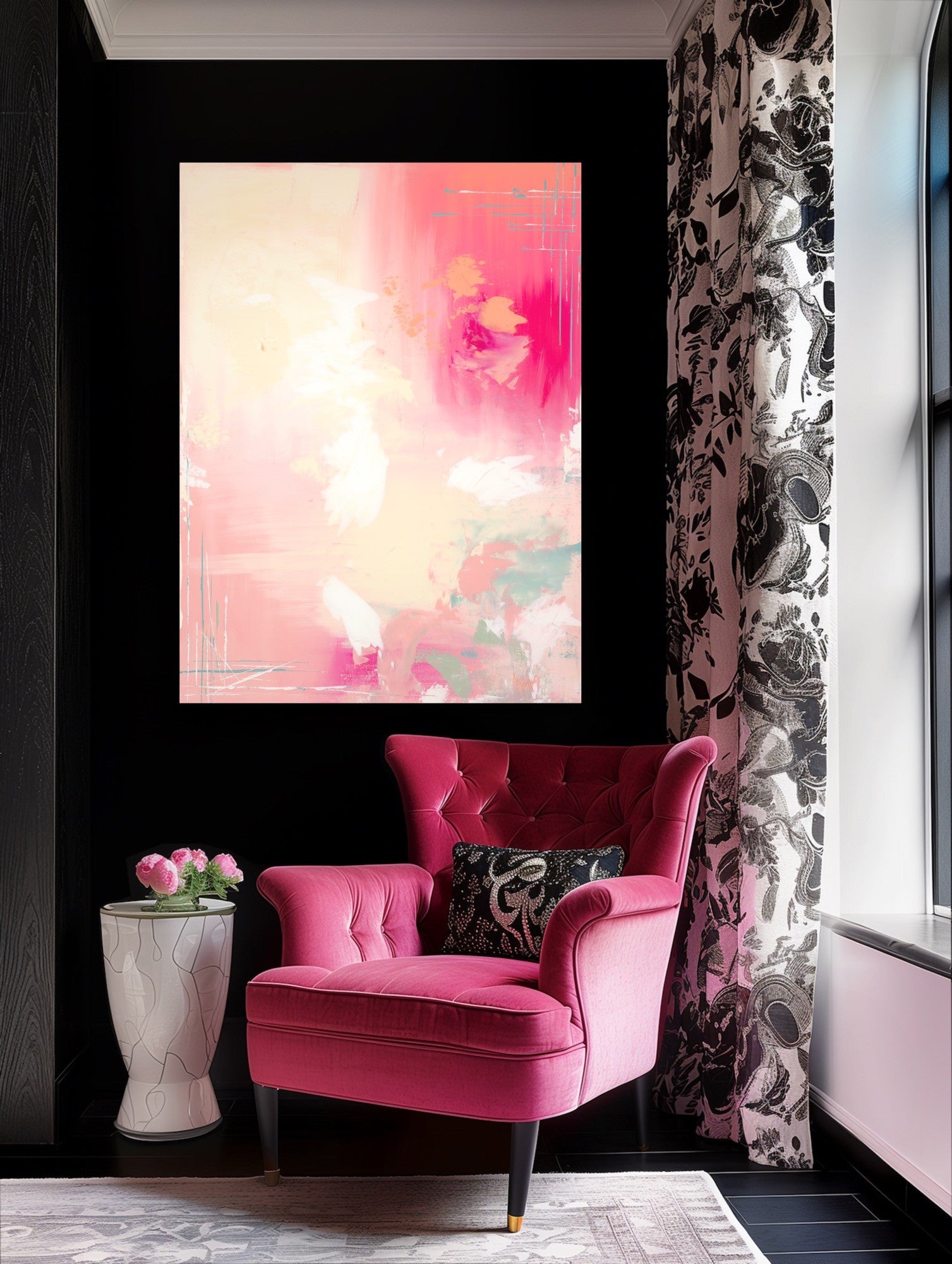 "Pretty in Pinks" Large Abstract Original Art