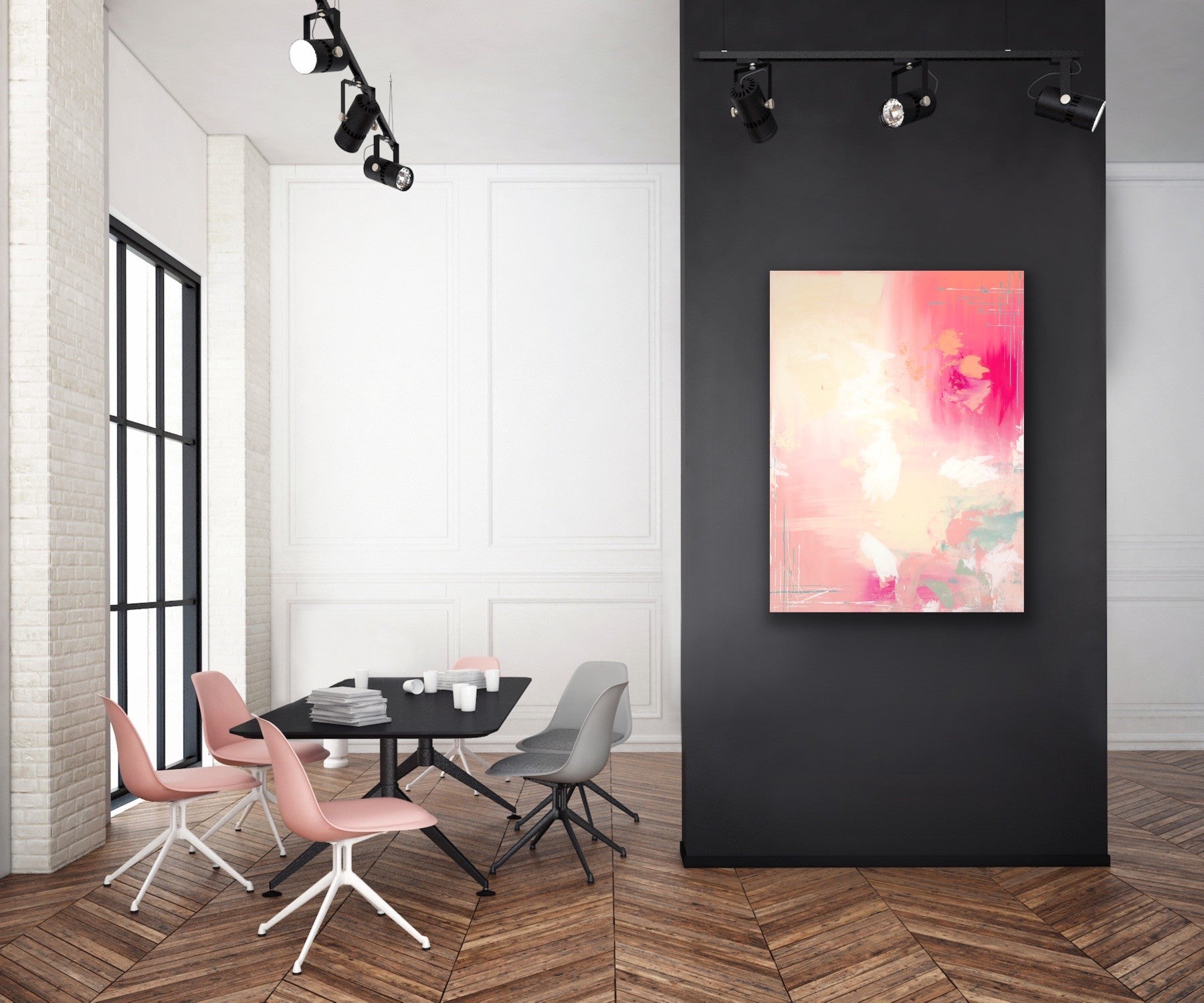 "Pretty in Pinks" Large Abstract Original Art